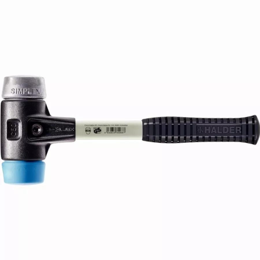 Maillet HALDER SIMPLEX TPE Souple / Métal Doux Avec Boîtier En Fonte Malléable Renforcée Et Manche En Fibre De Verre - D=50 Mm - 3719.050 3 Maillet HALDER SIMPLEX TPE Souple / Métal Doux Avec Boîtier En Fonte Malléable Renforcée Et Manche En Fibre De Verre - D=50 Mm - 3719.050