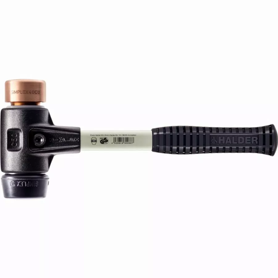 Maillet HALDER SIMPLEX Caoutchouc Chargé / Cuivre Avec Boîtier En Fonte Malléable Renforcée Et Manche En Fibre De Verre - D=40 Mm - 3724.040 3 Maillet HALDER SIMPLEX Caoutchouc Chargé / Cuivre Avec Boîtier En Fonte Malléable Renforcée Et Manche En Fibre De Verre - D=40 Mm - 3724.040