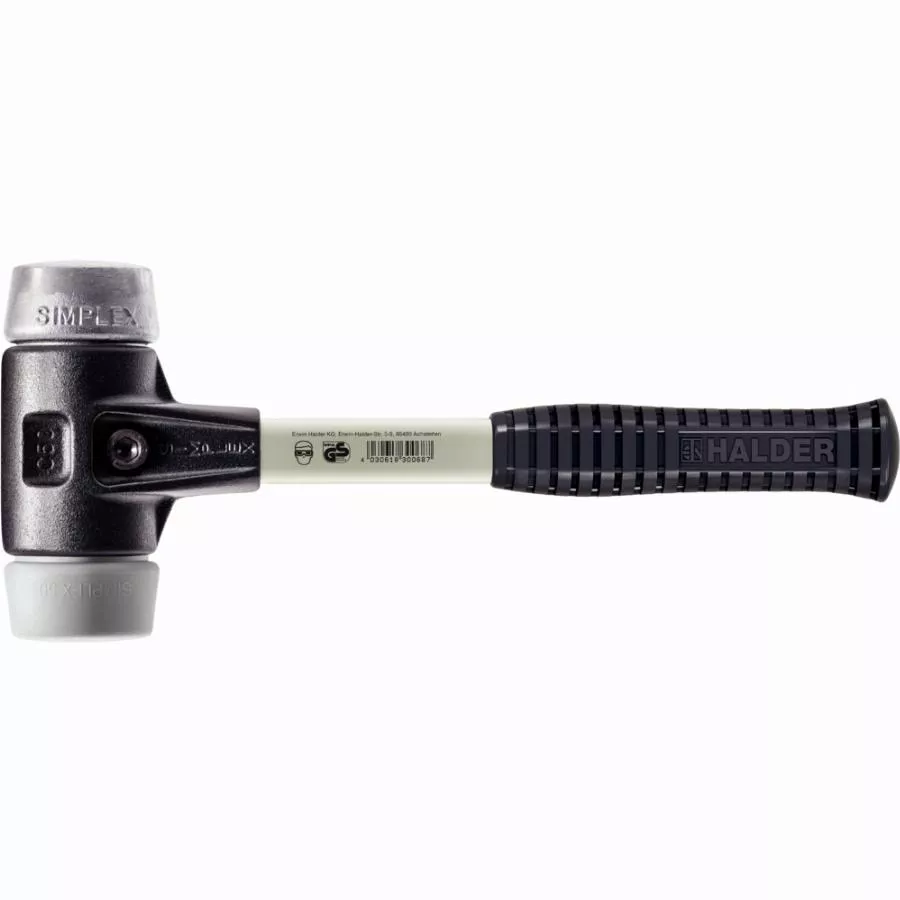 Maillet HALDER SIMPLEX TPE Moyen / Métal Doux Avec Boîtier En Fonte Malléable Renforcée Et Manche En Fibre De Verre - D=40 Mm - 3739.040 3 Maillet HALDER SIMPLEX TPE Moyen / Métal Doux Avec Boîtier En Fonte Malléable Renforcée Et Manche En Fibre De Verre - D=40 Mm - 3739.040
