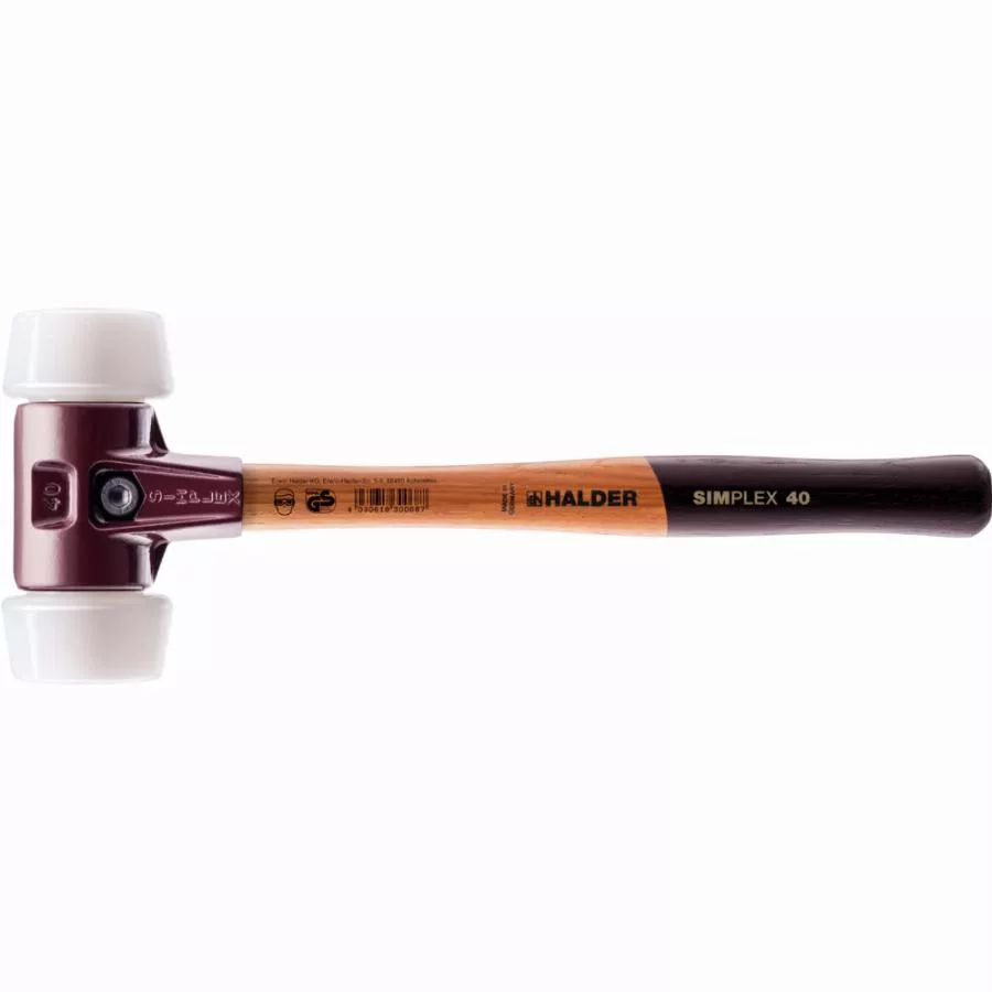 Maillet HALDER SIMPLEX Superplastique Avec Boîtier En Fonte Malléable Et Manche En Bois De Haute Qualité - D=50 Mm - 3007.051 3 Maillet HALDER SIMPLEX Superplastique Avec Boîtier En Fonte Malléable Et Manche En Bois De Haute Qualité - D=50 Mm - 3007.051