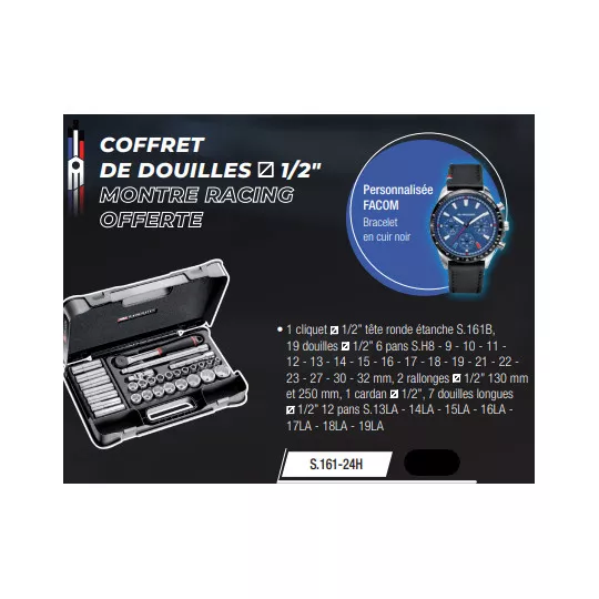 Jeu De Douilles 1/2 En Module Et Mbox édition Limitée Racing - FACOM - S.161-24H 3 Jeu De Douilles 1/2 En Module Et Mbox édition Limitée Racing - FACOM - S.161-24H