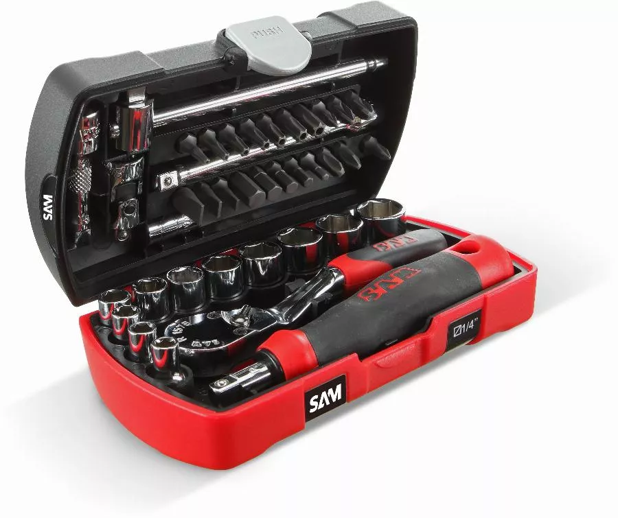 Coffret De 39 Douilles Et Accessoires + Pince Multifonctions SAM OUTILLAGE - POCKET-RJ 4 Coffret De 39 Douilles Et Accessoires + Pince Multifonctions SAM OUTILLAGE - POCKET-RJ – Image 2